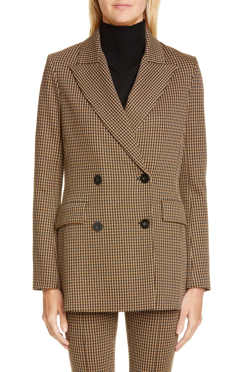 Rosetta Getty Double Breasted Houndstooth Blazer, Alternate, color, 