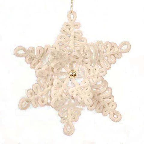Cream Chenille Snow  Christmas Tree Ornament