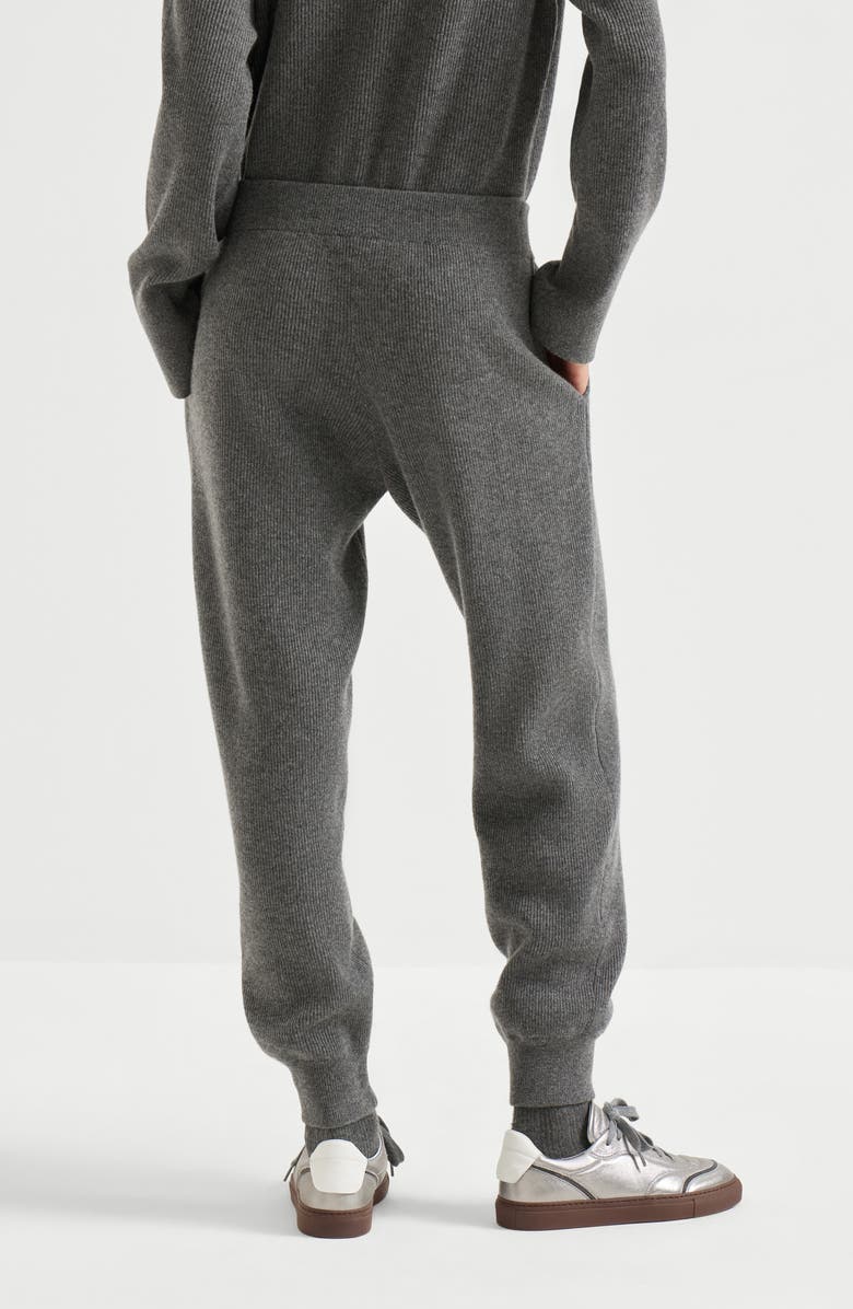 Brunello Cucinelli Cashmere knit trousers, Alternate, color, Lead