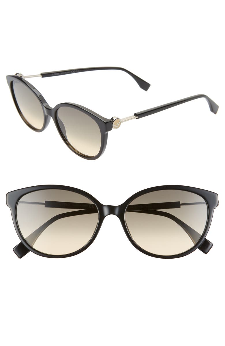 Fendi 57mm Round Cat Eye Sunglasses, Main, color,