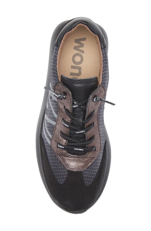 Wonders A-4001 Platform Sneaker In Black