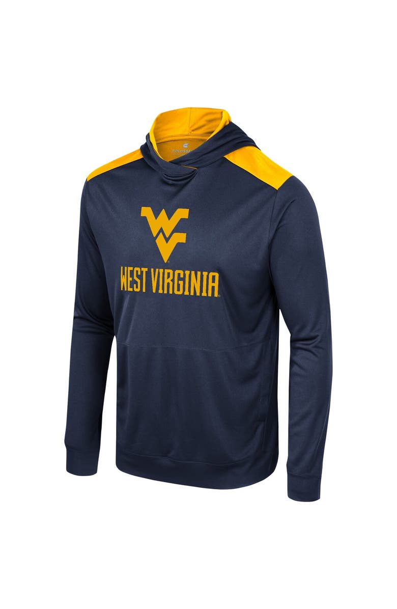 COLOSSEUM Men's Colosseum Navy West Virginia Mountaineers Warm Up Long Sleeve Hoodie T-Shirt, Alternate, color, Navy