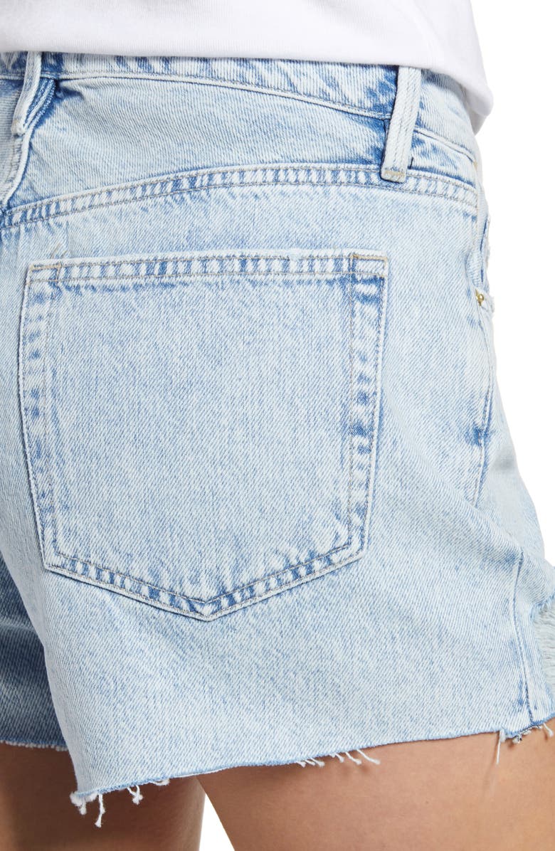 FRAME Le Brigette High Waist Raw Edge Denim Shorts, Alternate, color,