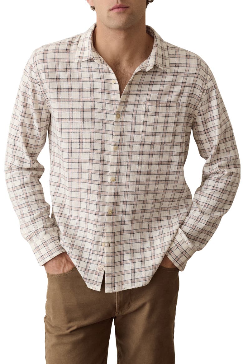 Classic Stretch Check Button-Up Shirt, Main, color, WHITE/ NAVY CHECK
