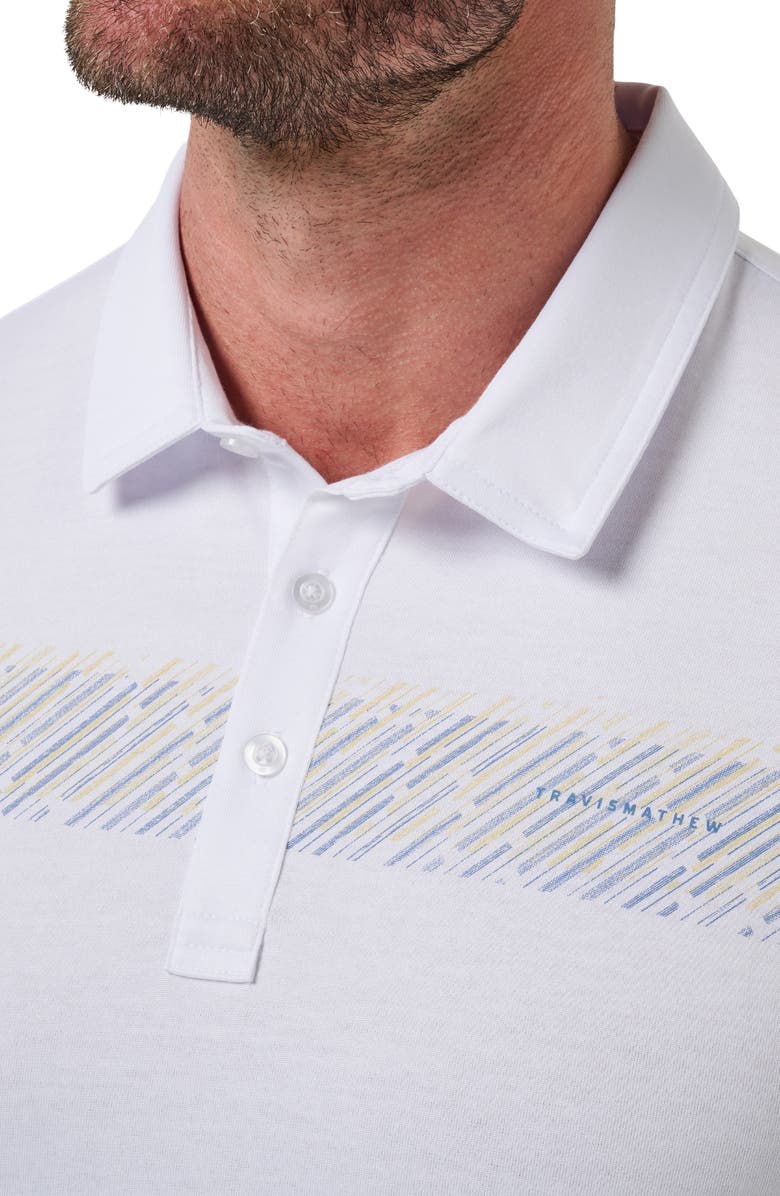 TravisMathew Landline Chest Stripe Polo, Alternate, color, White
