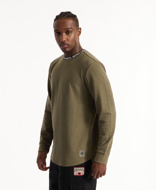 Ecko Unltd . Keep Your Head Up Thermal Top In Olive
