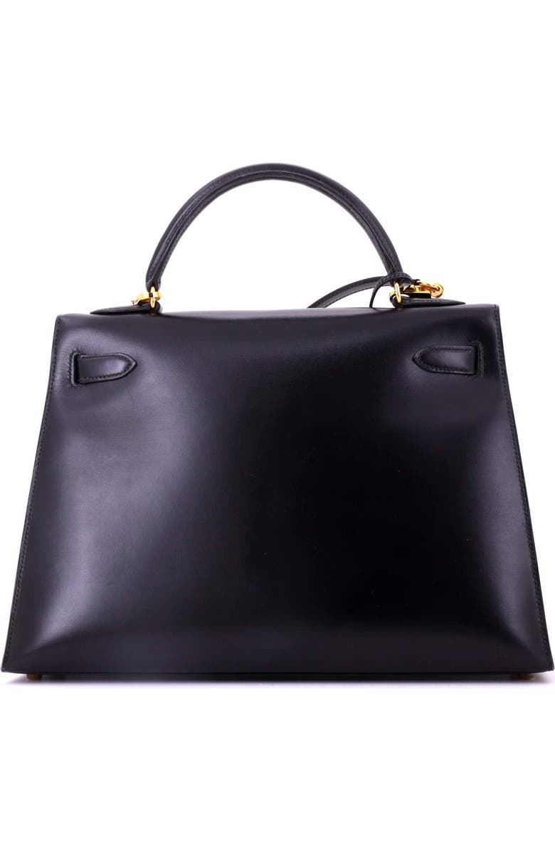 Pre-Owned Hermes Kelly Handbag Black Box Calf with Gold Hardware 32, Alternate, color, Noir