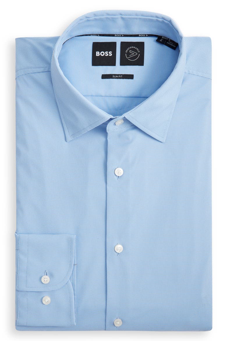 Hank Kent Slim Fit Performance Stretch Dress Shirt, Main, color, LIGHT/ PASTEL BLUE