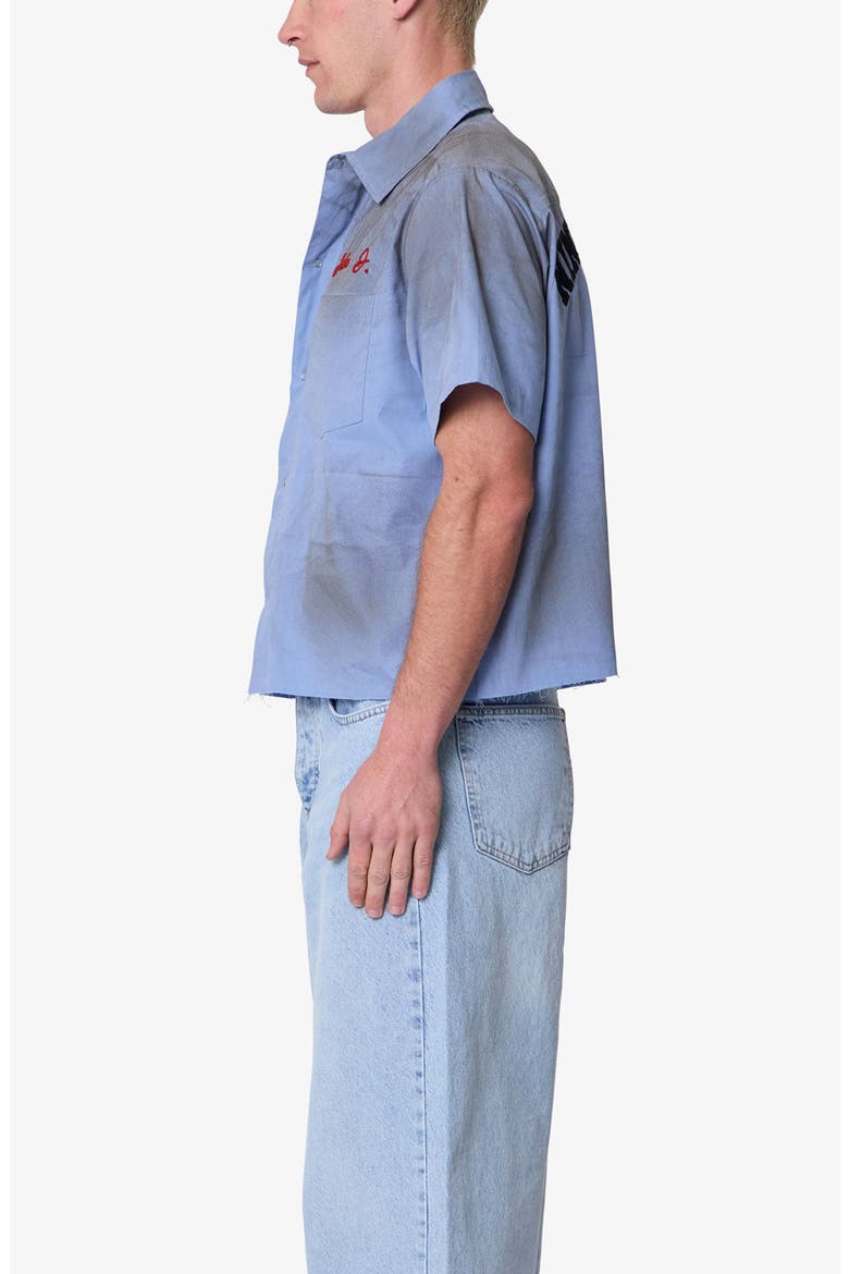 Vintage Short Sleeve Button-Up Work Shirt, Alternate, color, LIGHT BLUE