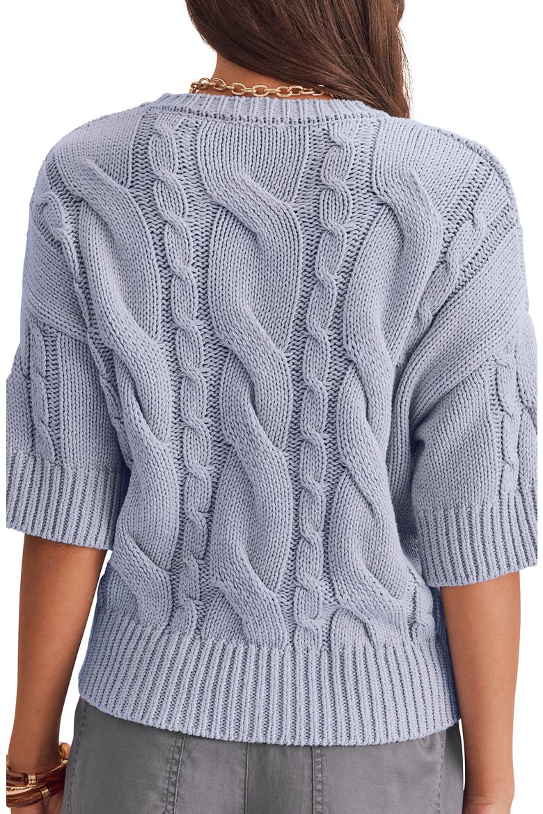 Rhiannon Cable Knit Sweater, Alternate, color, BLUE MIST