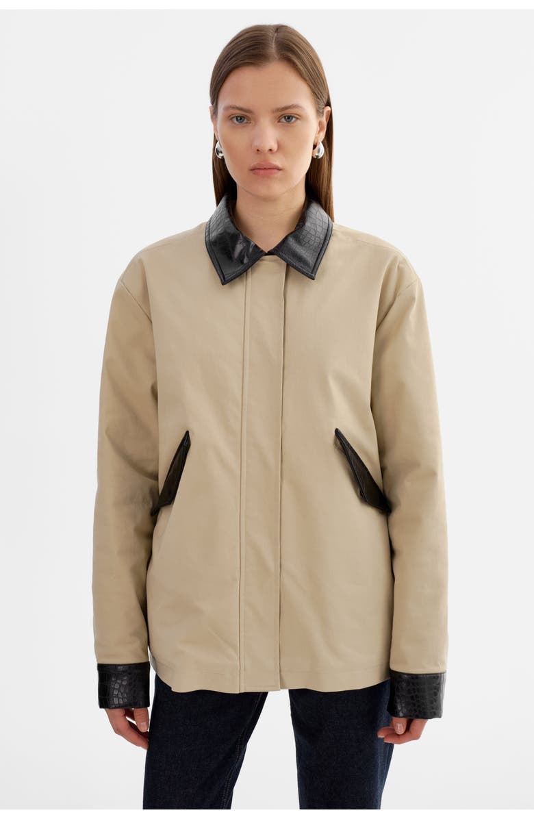 LAMARQUE Olivia | Barn Jacket, Alternate, color, Khaki/Black