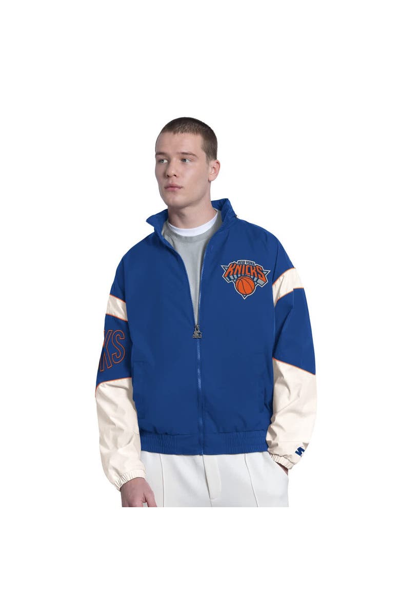 STARTER Men's Starter Royal New York Knicks The Gust Full-Zip Hooded Jacket, Main, color, Royal