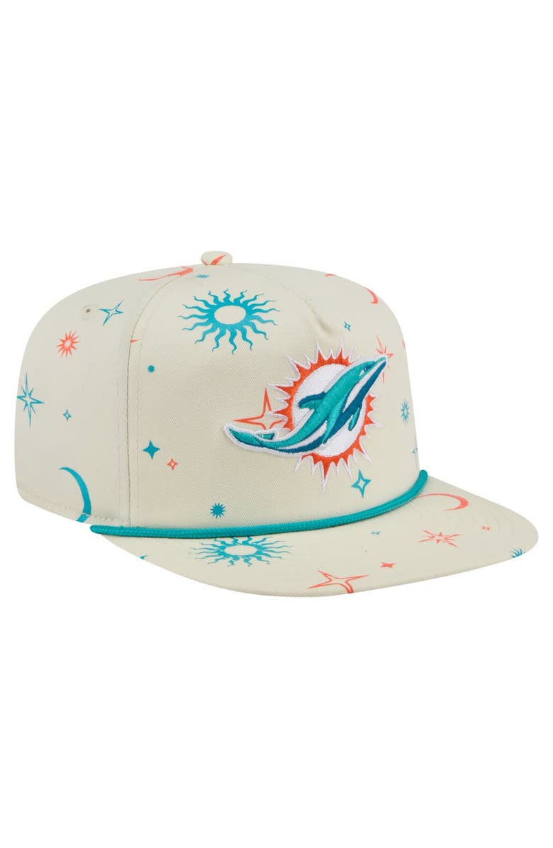 New Era Men's New Era Cream Miami Dolphins Celestial Golfer Adjustable Hat, Alternate, color, Cream