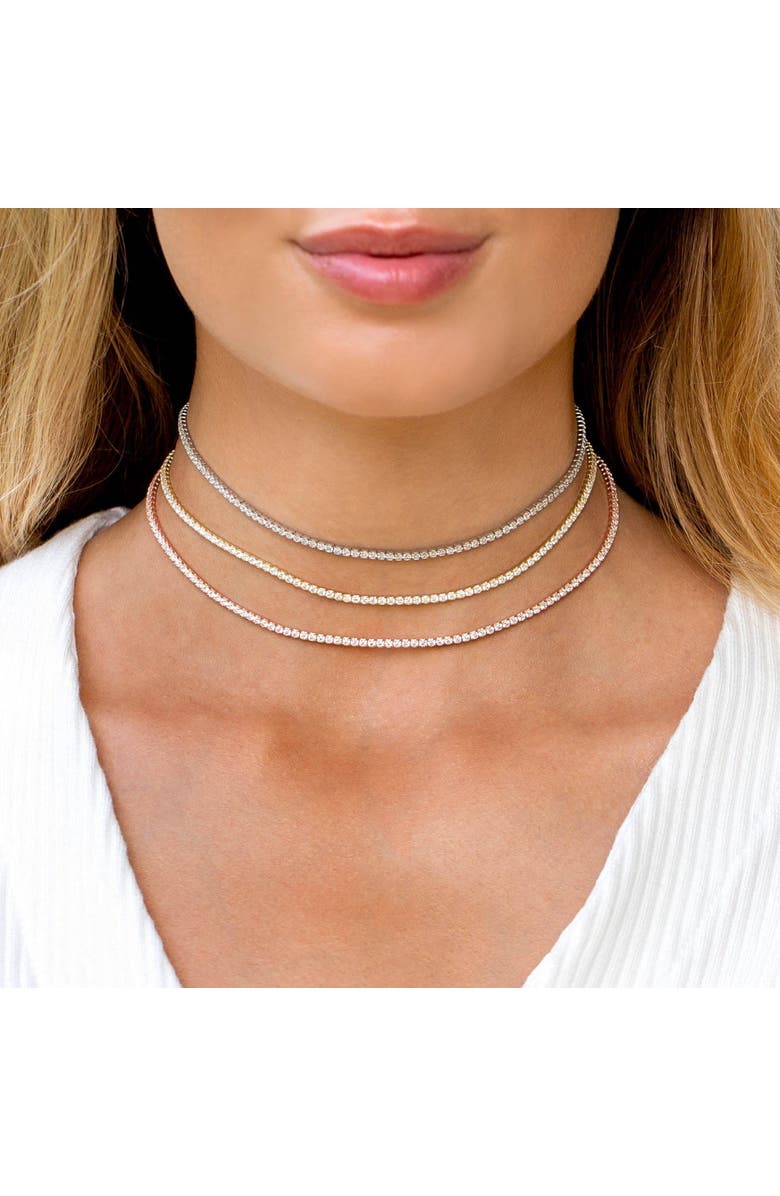 BY ADINA EDEN Sterling Silver Thin Tennis Choker, Alternate, color,