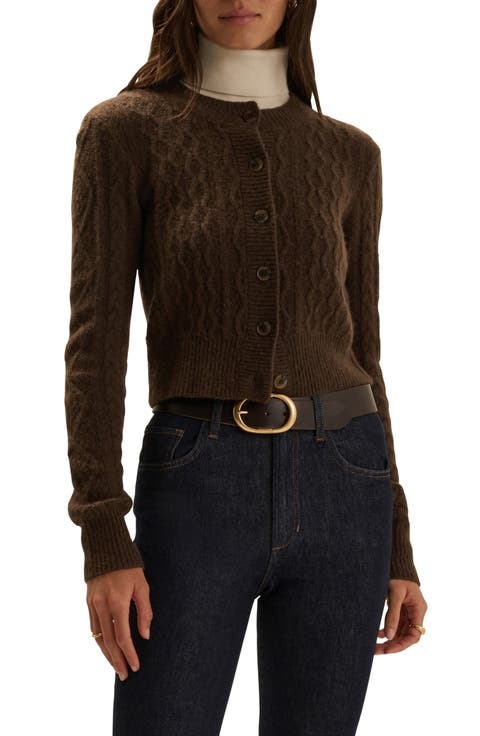 The Eleanor Merino Wool & Cashmere Blend Crop Cardigan