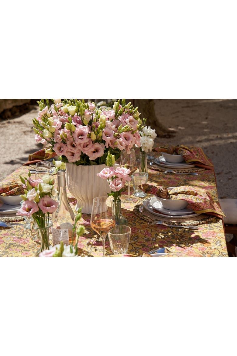 Damaris Tablecloth, Alternate, color, Pink, Mustard 59" x 59"