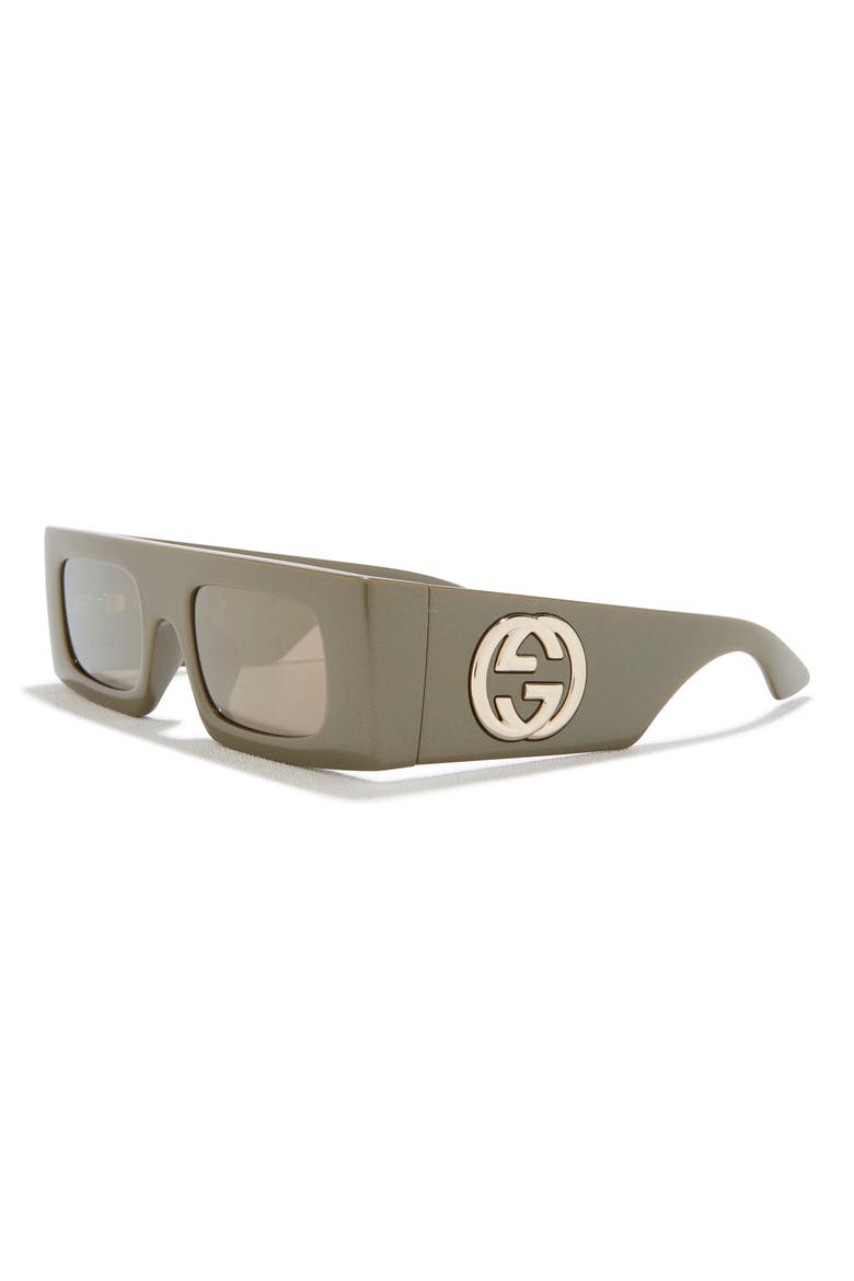 49mm Polarized Wrap Sunglasses, Alternate, color, GREEN GREEN BROWN