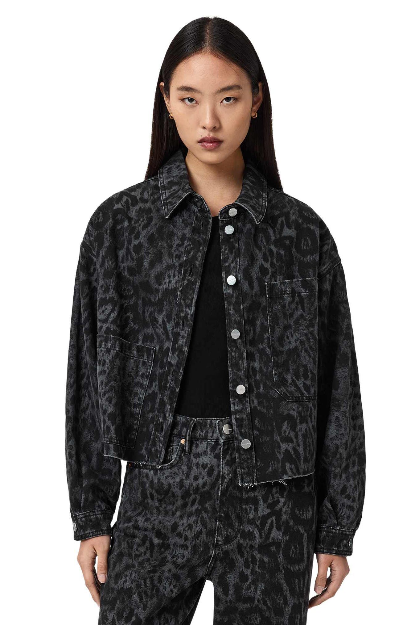 Женские AllSaints Leopard Denim Jacket — фото 7