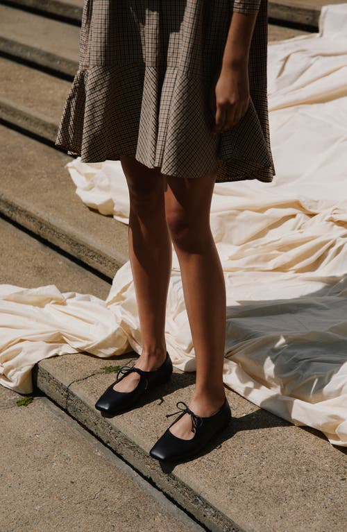 Andrea Gomez Amelia Leather Ballet Flats In Black