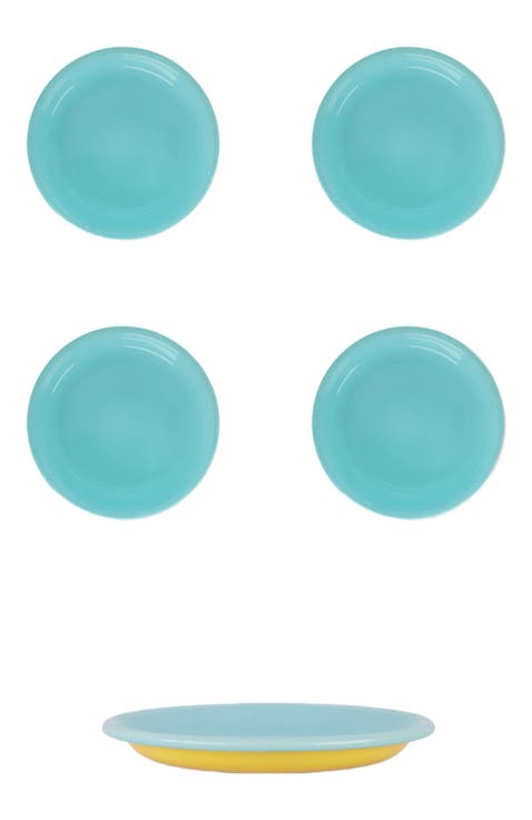 Two Tone Enamel Side Plate - Set of 4