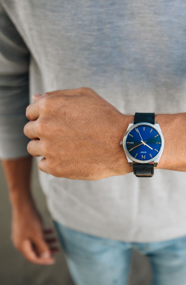 MVMT WATCHES MVMT Element Leather Strap Watch, 43mm, Alternate, color,