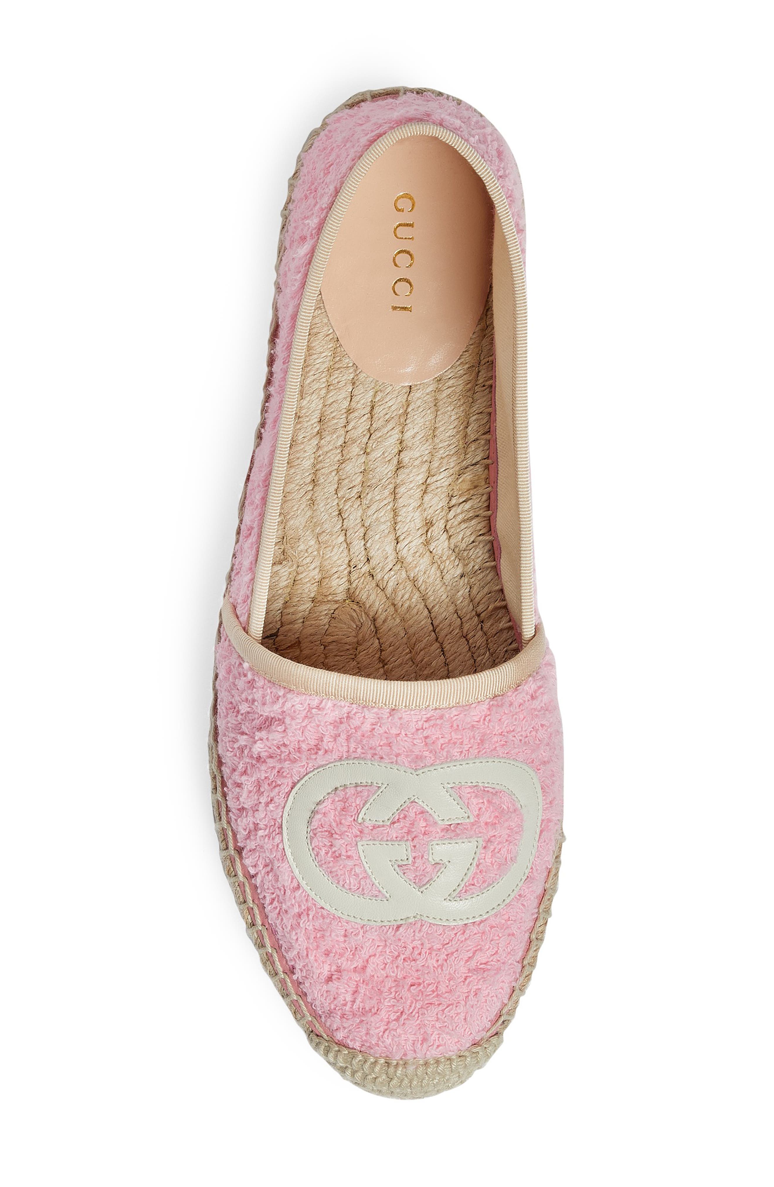 Gucci Pilar Espadrille Flat, Alternate, color, Pink/ Ivoire