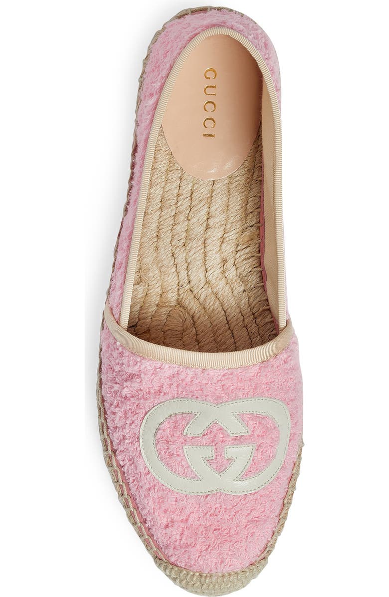 Gucci Pilar Espadrille Flat, Alternate, color, Pink/ Ivoire