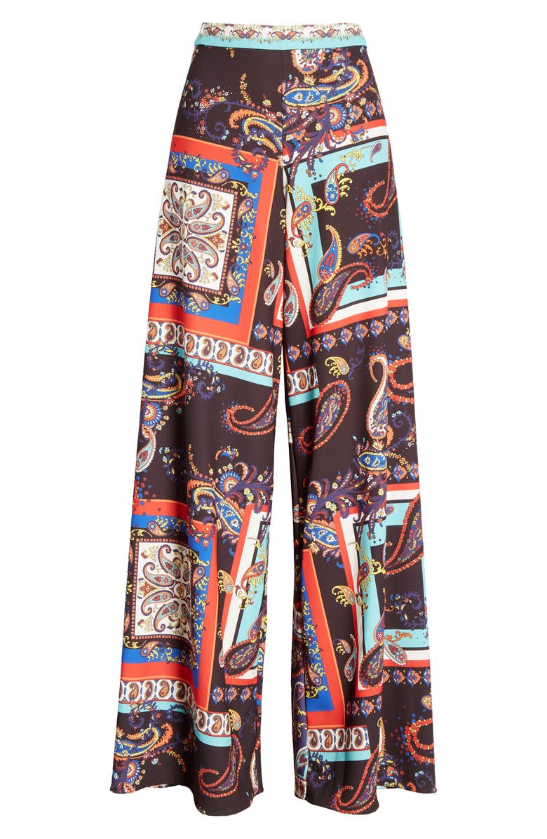 Alice + Olivia Athena Print Super Flared Wide Leg Pants, Alternate, color,