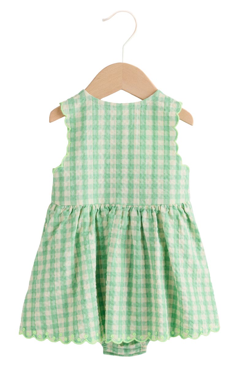 NEXT Kids' Sleeveless Gingham Dress, Main, color, Green