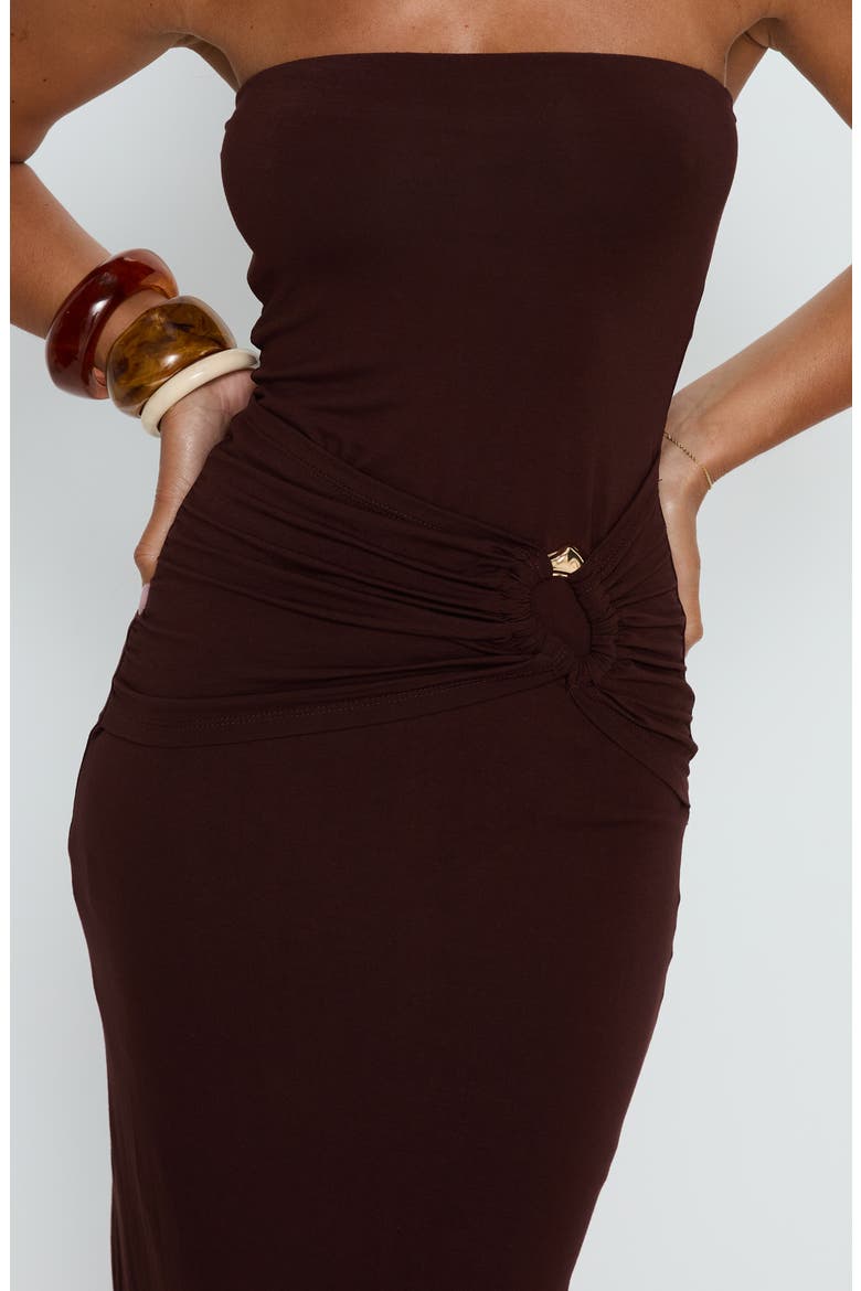Signature Strapless Maxi Dress, Alternate, color, CHOCOLATE BROWN