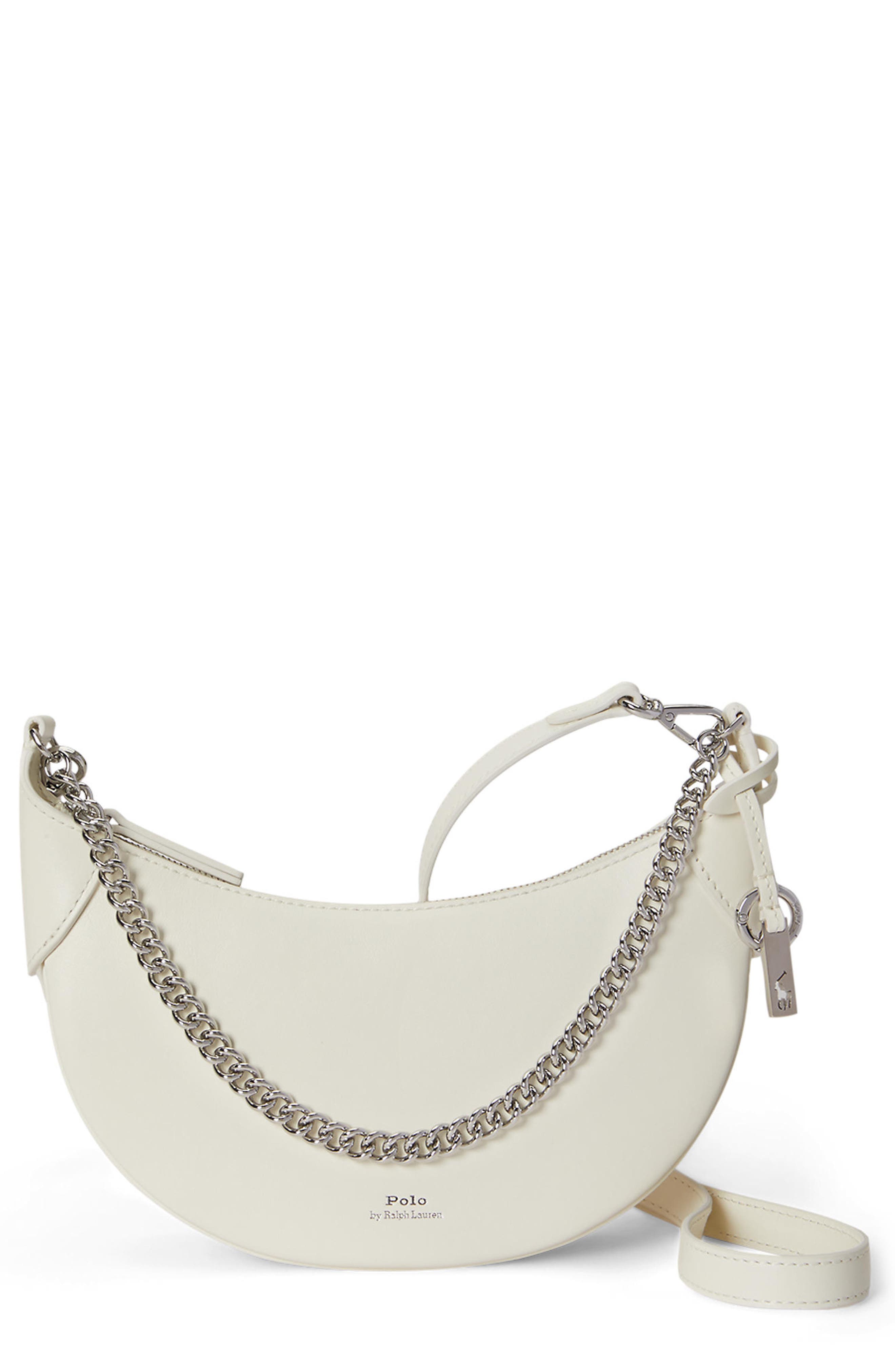 Polo Ralph Lauren Polo ID Sport Calf Leather Crossbody Bag, Main, color, Frosting