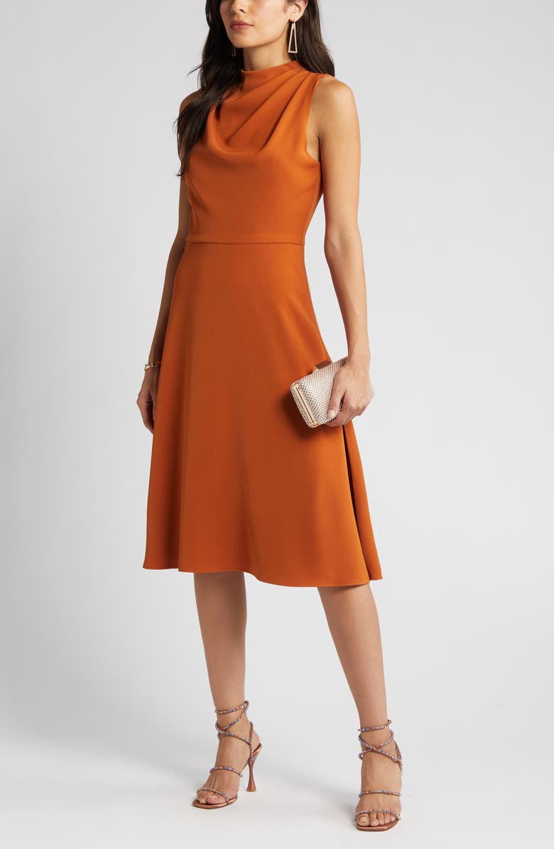 Black Halo Cleo Sleeveless Fit & Flare Midi Dress, Main, color, 