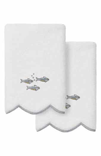 2-Piece Fish School Turkish Cotton Fingertip Towel Set