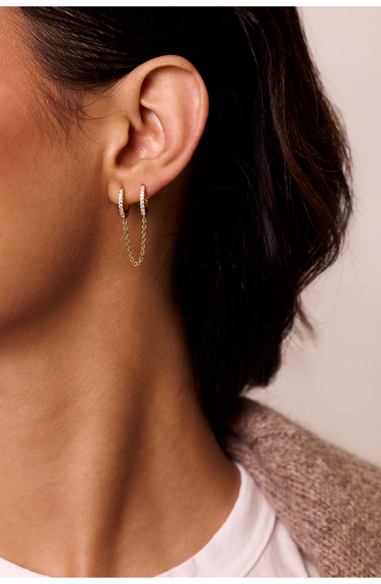 Electric Picks Double Down Earrings, Alternate, color, Gold