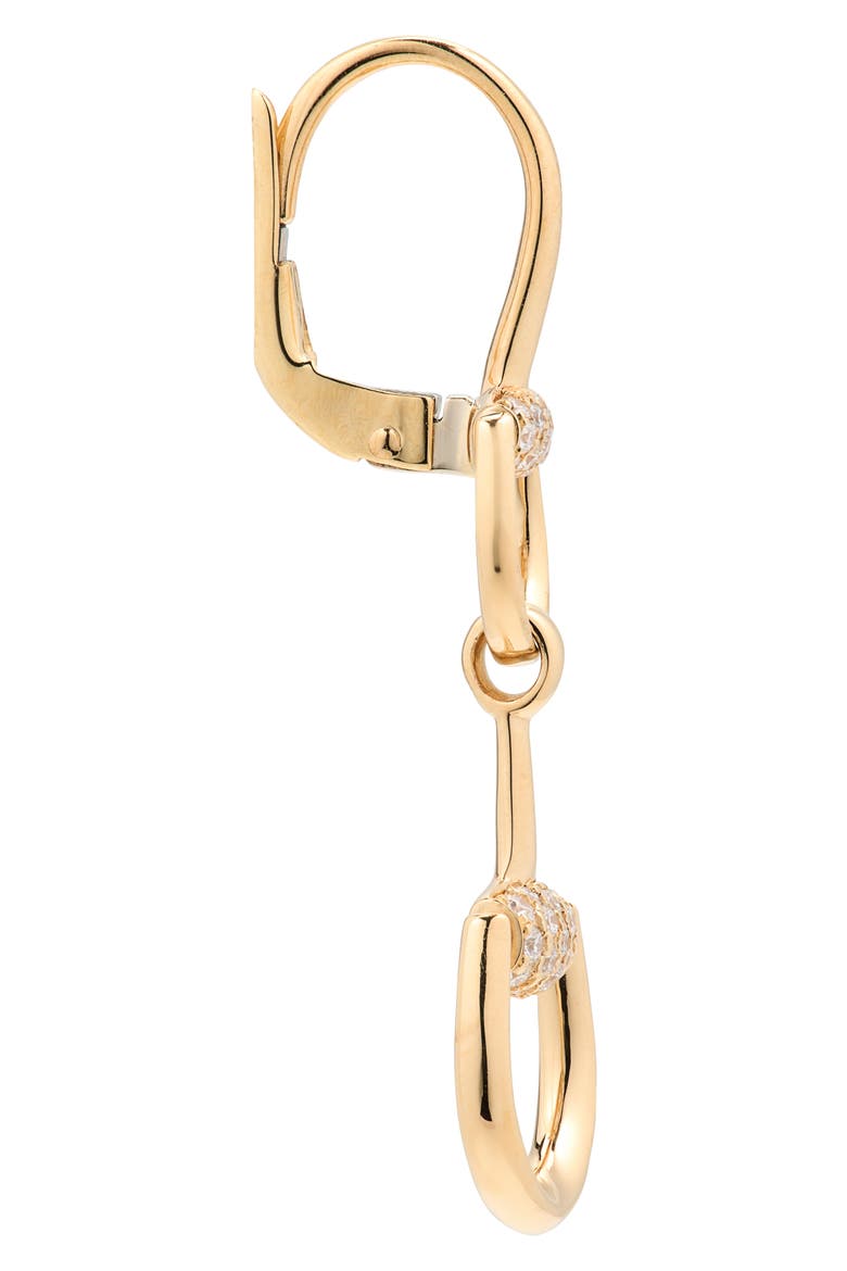 Horsebit Diamond Chandelier Earrings, Alternate, color, GOLD