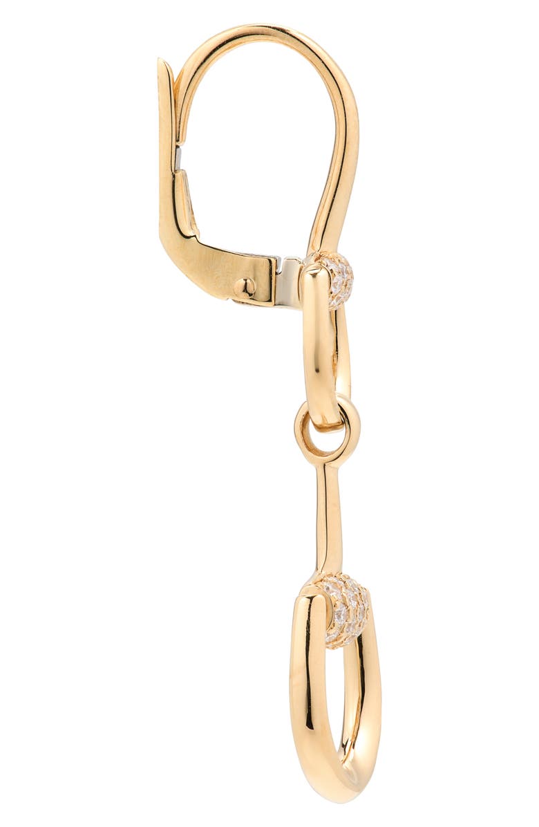 Gucci Horsebit Diamond Chandelier Earrings, Alternate, color, Gold