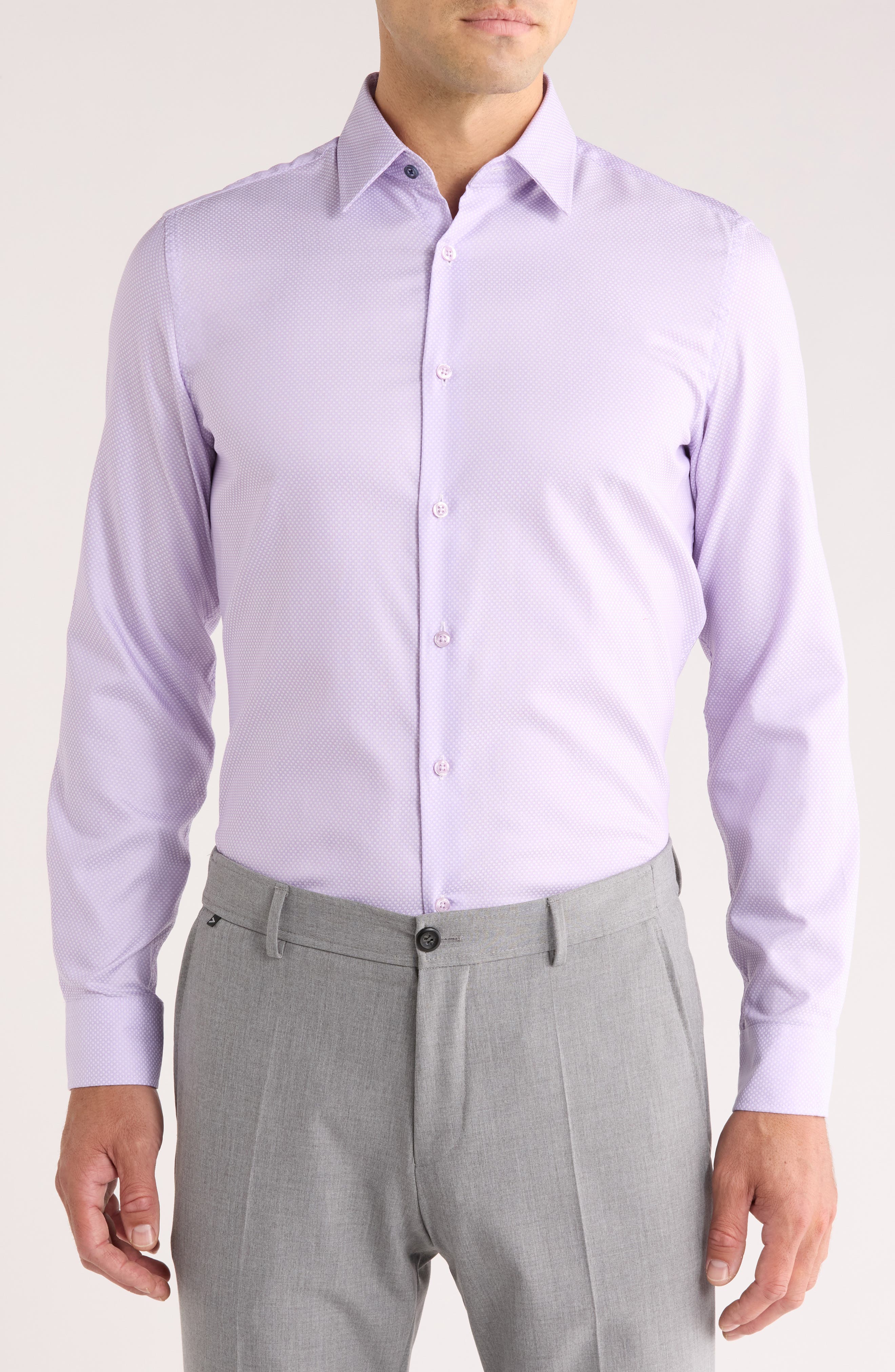 Duchamp Solid Textured Slim Fit Dress Shirt