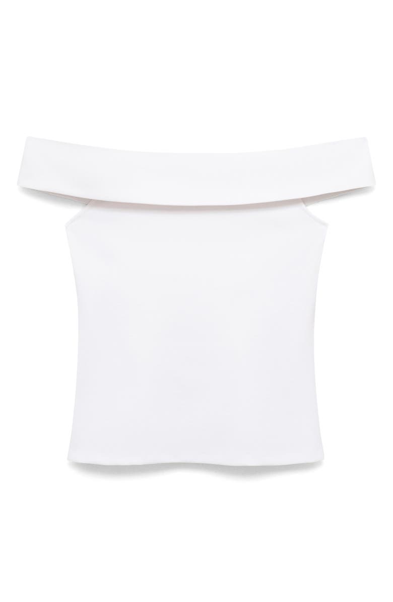 MANGO Off the Shoulder Top, Main, color, White