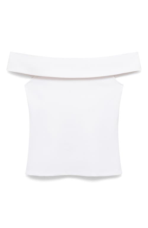 Mango Off The Shoulder Top In White