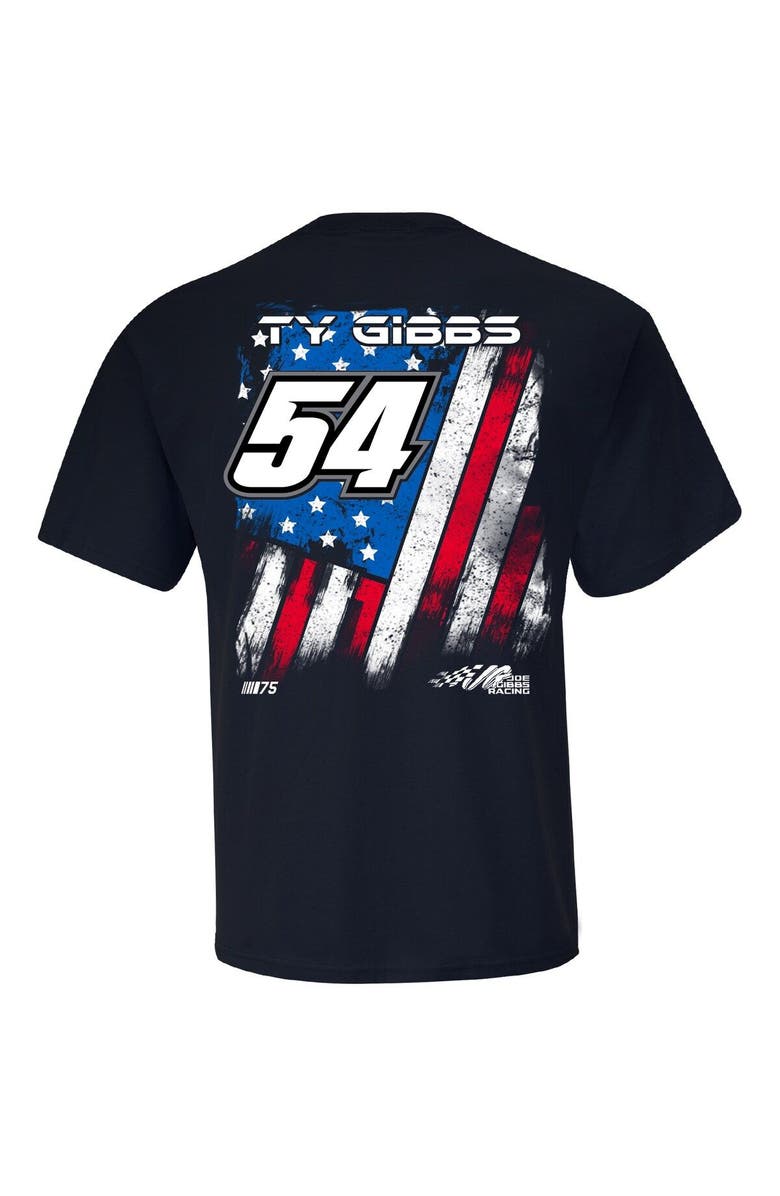 JOE GIBBS RACING TEAM COLLECTION Men's Joe Gibbs Racing Team Collection Navy Ty Gibbs Exclusive Tonal Flag T-Shirt, Alternate, color, 