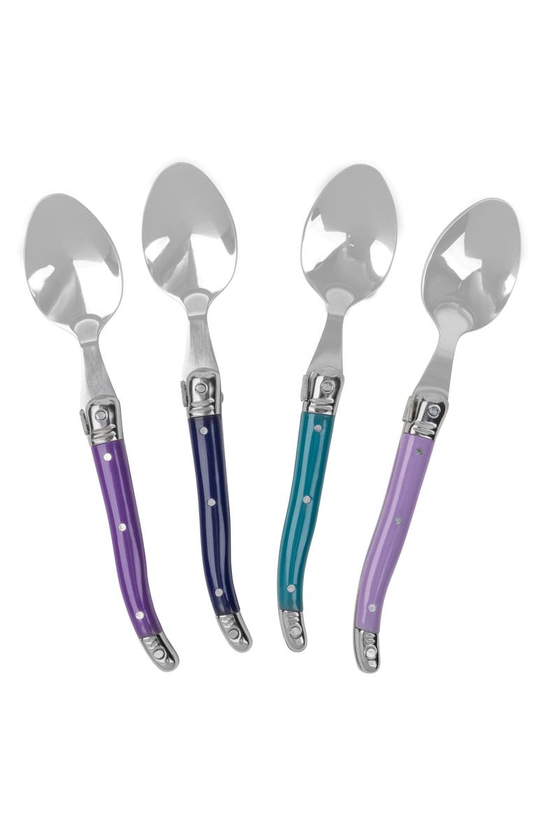 FRENCH HOME 4-Piece Coffee Spoon Set, Main, color, Plum Rose