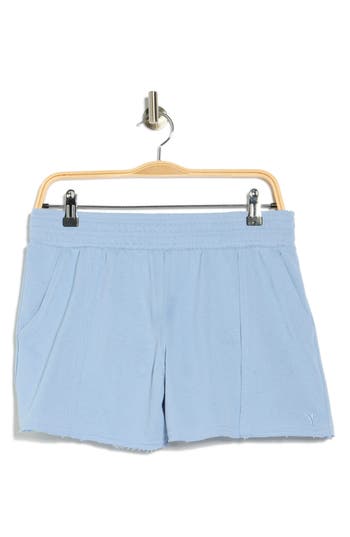 Yogalicious Rise Up Raw Edge French Terry Shorts In Multi