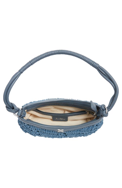 Sam Edelman Layla Floral Raffia Shoulder Bag In Blue