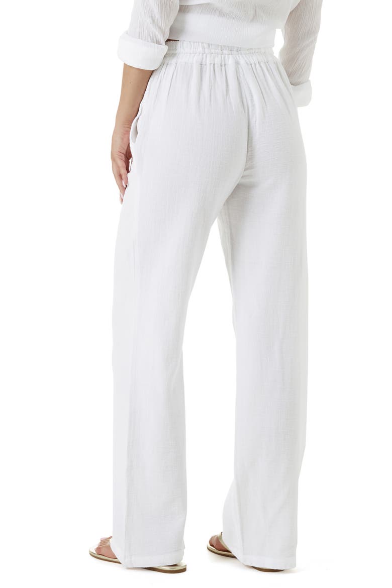 Krissy Core Cotton Gauze Cover-Up Pants, Alternate, color, WHITE