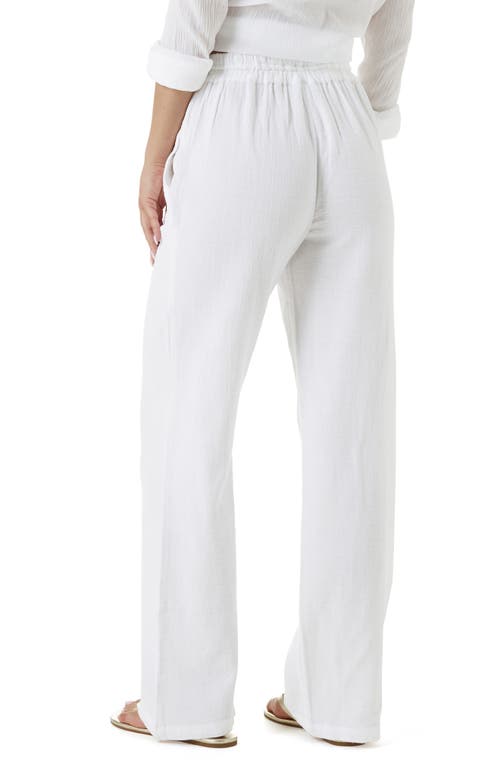 Melissa Odabash Krissy Core Cotton Gauze Cover-up Pants In White