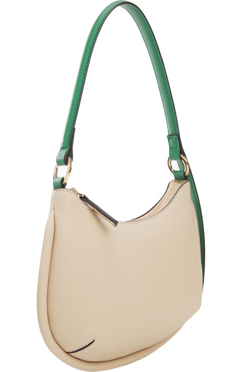 MANGO Faux Leather Hobo Bag, Alternate, color, Off White