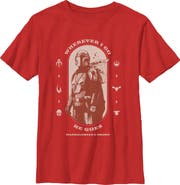 Star Wars: The Mandalorian and Grogu Boy's Star Wars The Mandalorian and Grogu Wherever I Go He Goes Logo Graphic T-Shirt