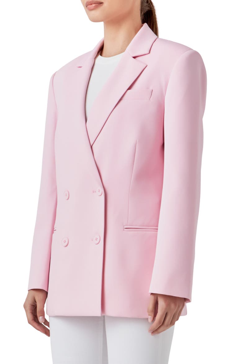 Double Breasted Blazer, Alternate, color, PINK