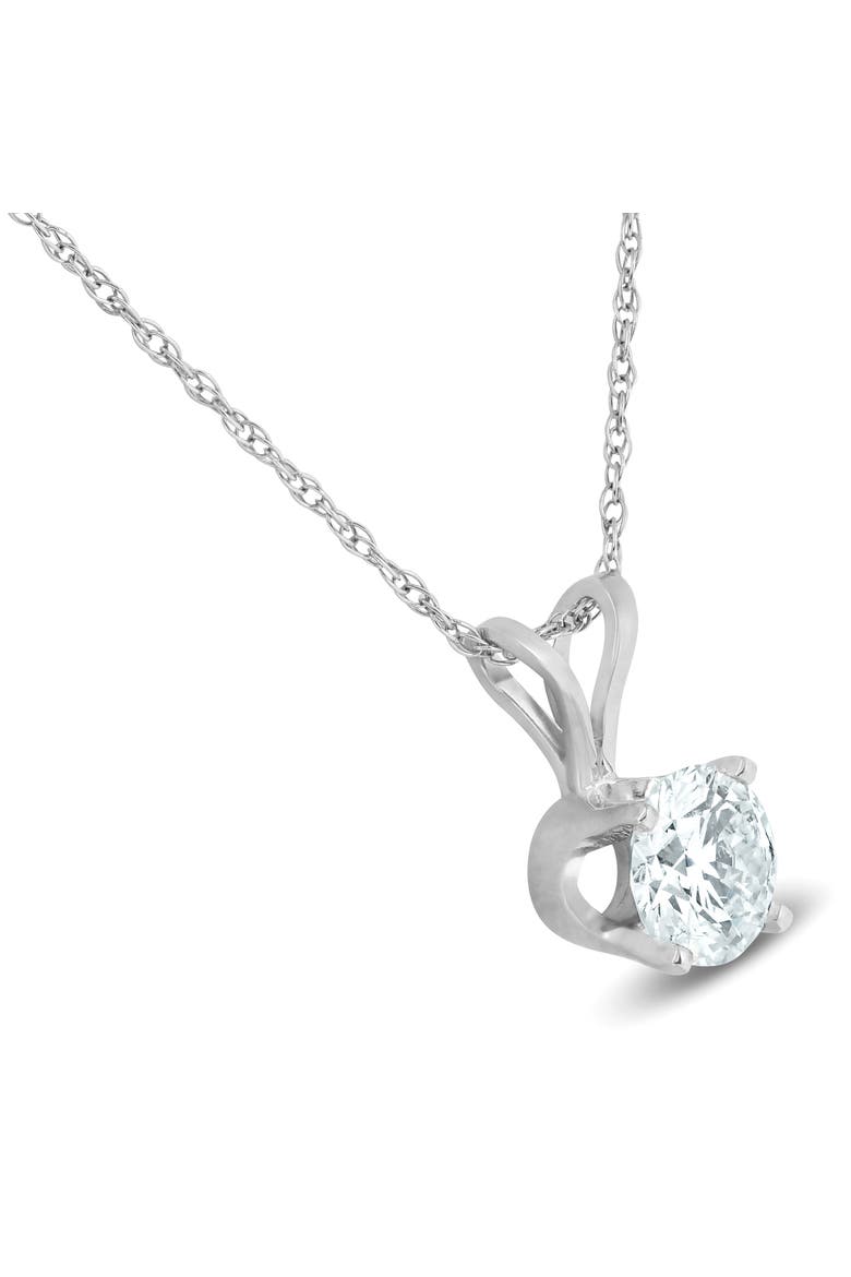 1/2 Carat Solitaire Lab Grown Diamond Pendant 14K Gold, Alternate, color, 14k White Gold