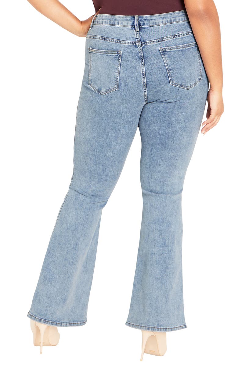 City Chic Asha Mia High Waist Bootcut Jeans, Alternate, color, Light Denim